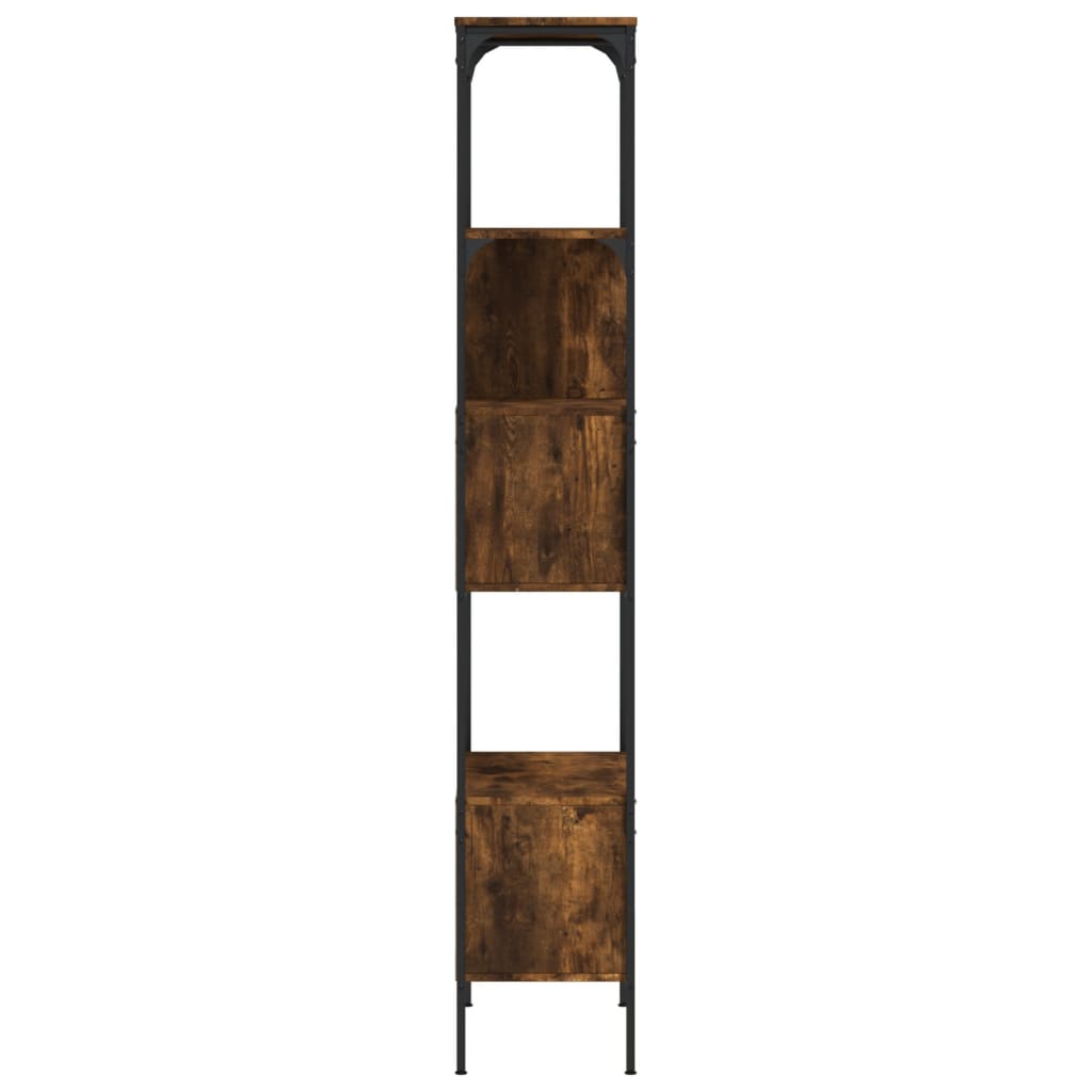 Bokhylle 5 etasjer røkt eik 76x33x188,5 cm konstruert tre