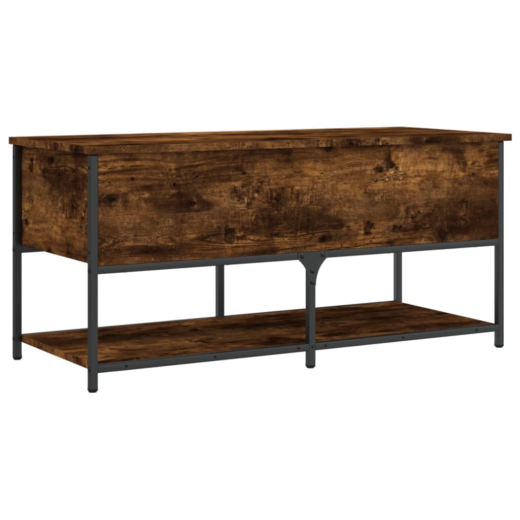 Oppbevaringsbenk røkt eik 100x42,5x47 cm konstruert tre