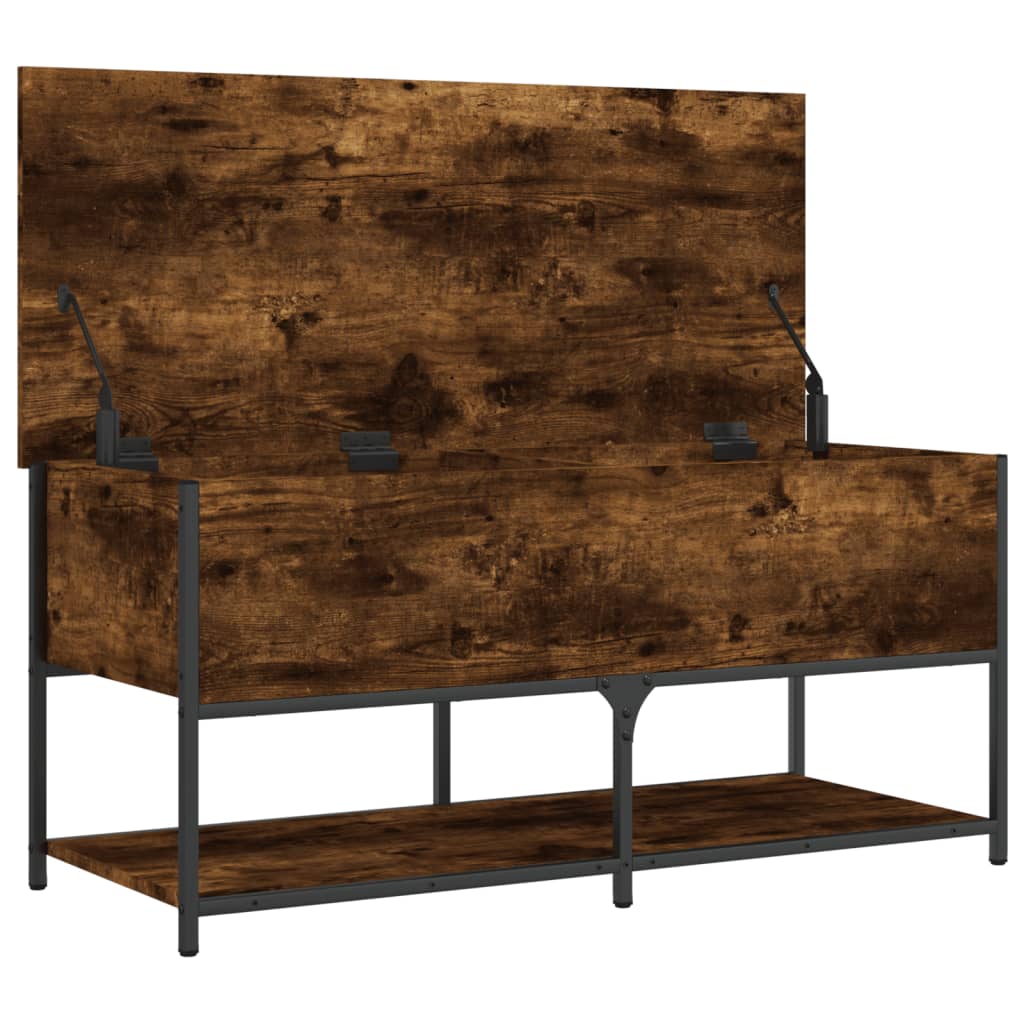 Oppbevaringsbenk røkt eik 100x42,5x47 cm konstruert tre