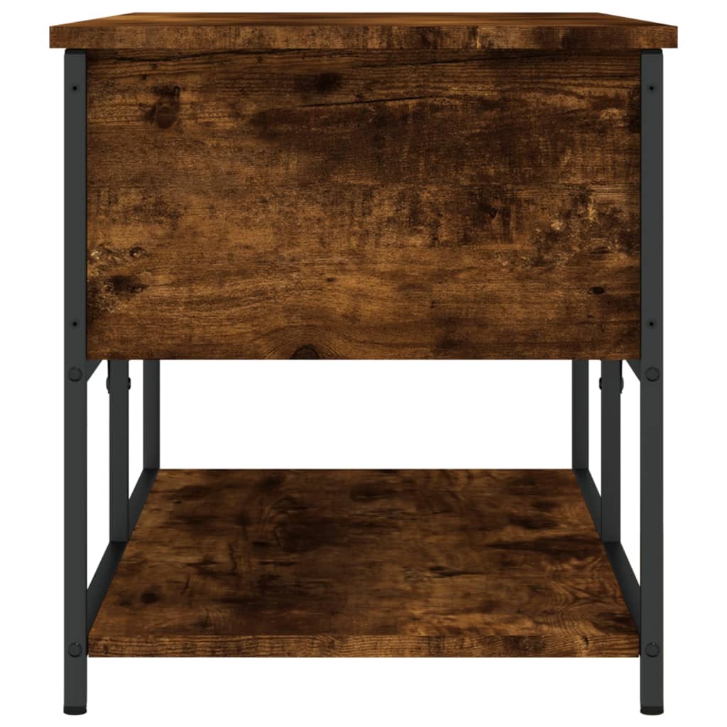 Oppbevaringsbenk røkt eik 100x42,5x47 cm konstruert tre