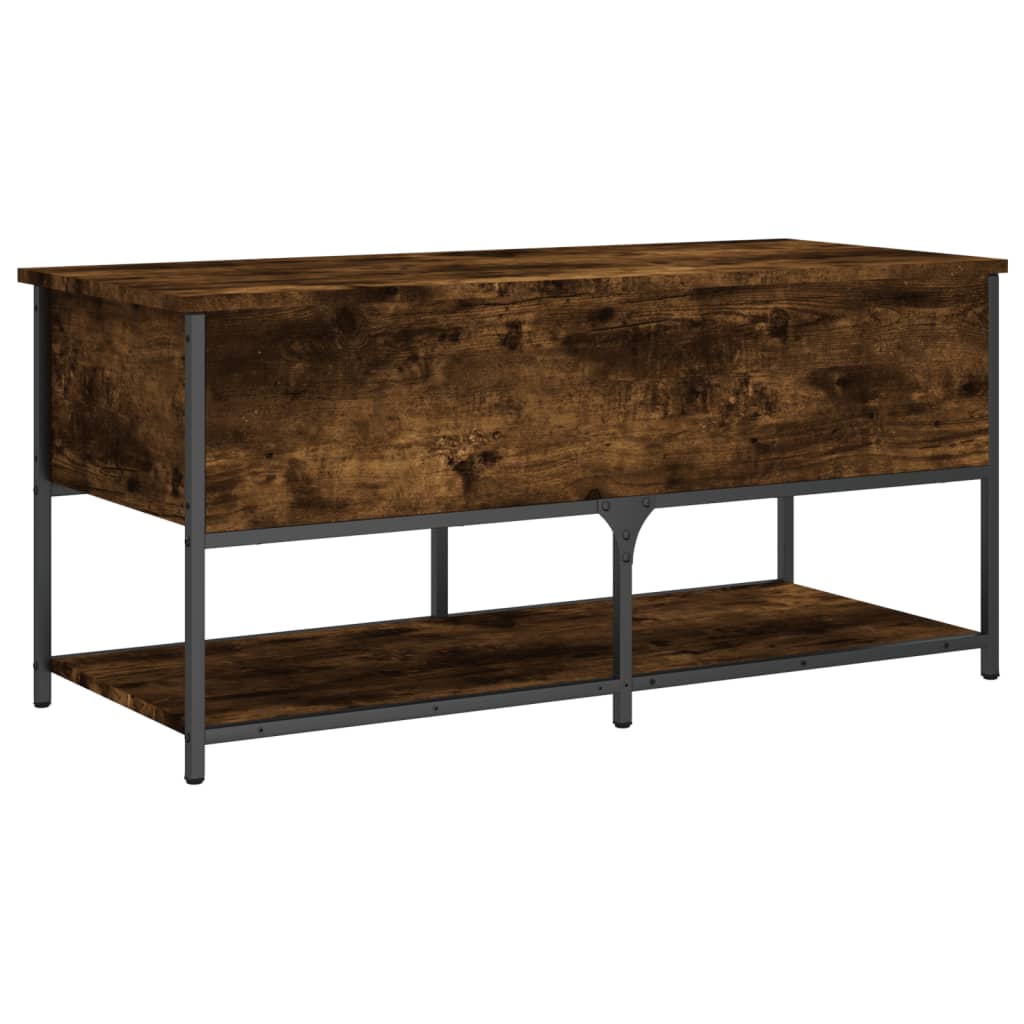 Oppbevaringsbenk røkt eik 100x42,5x47 cm konstruert tre