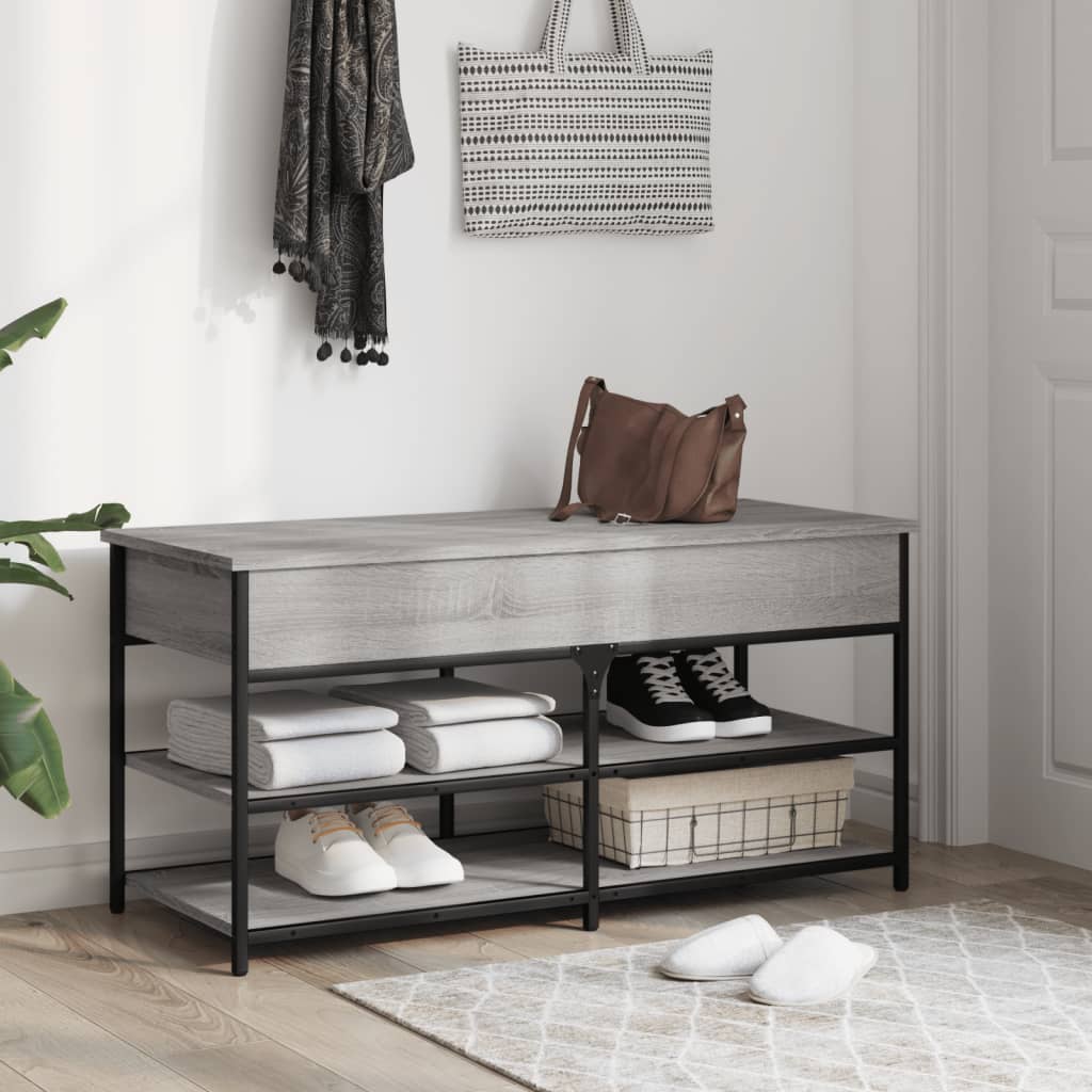 Skobenk grå sonoma 100x42,5x50 cm konstruert tre