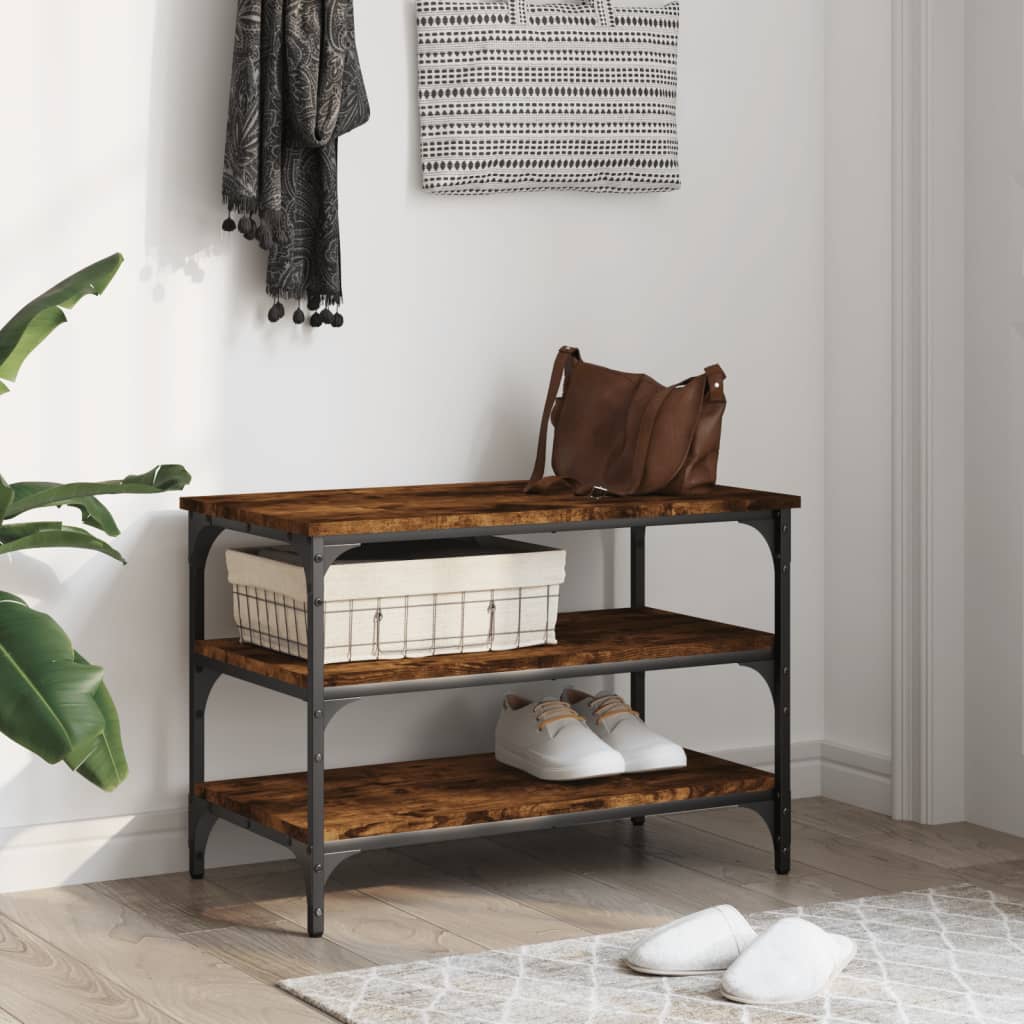 Skobenk røkt eik 70x38,5x49 cm konstruert tre
