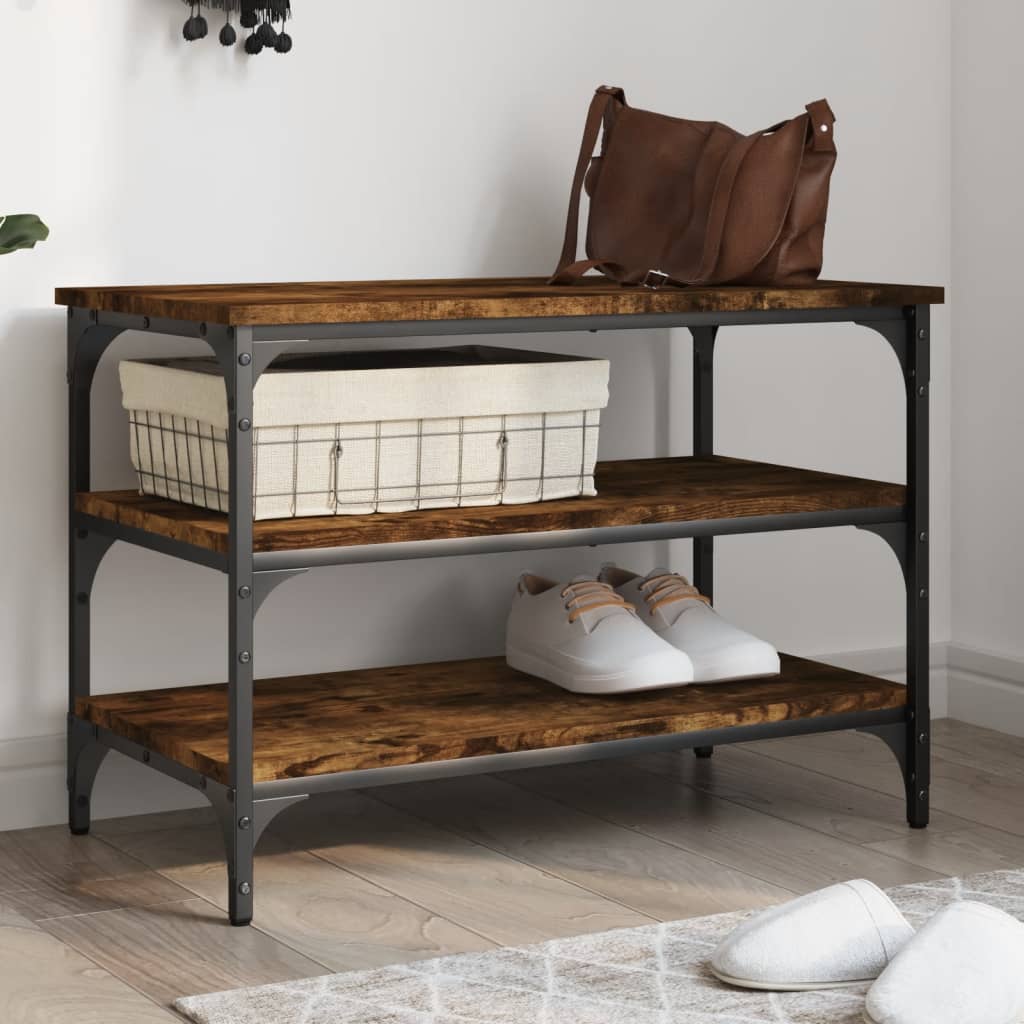Skobenk røkt eik 70x38,5x49 cm konstruert tre