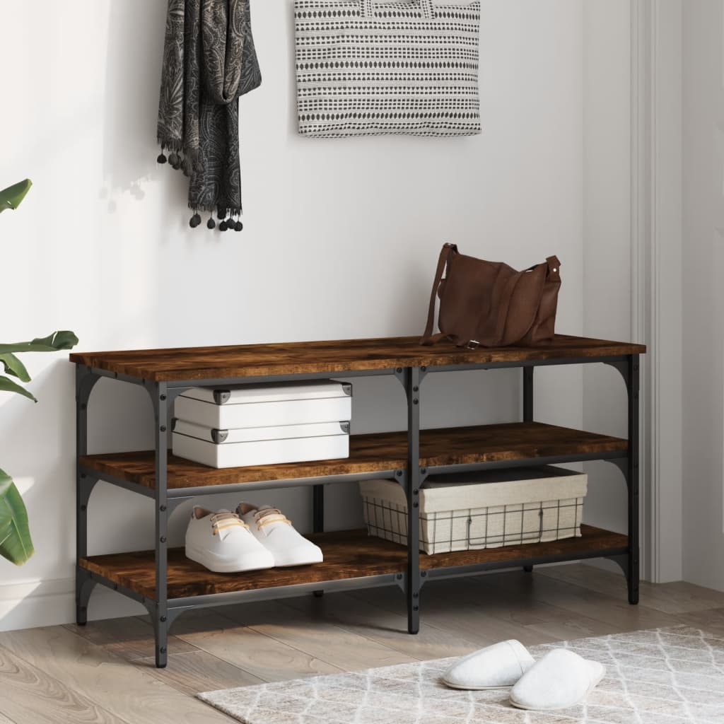 Skobenk røkt eik 100x38,5x49 cm konstruert tre