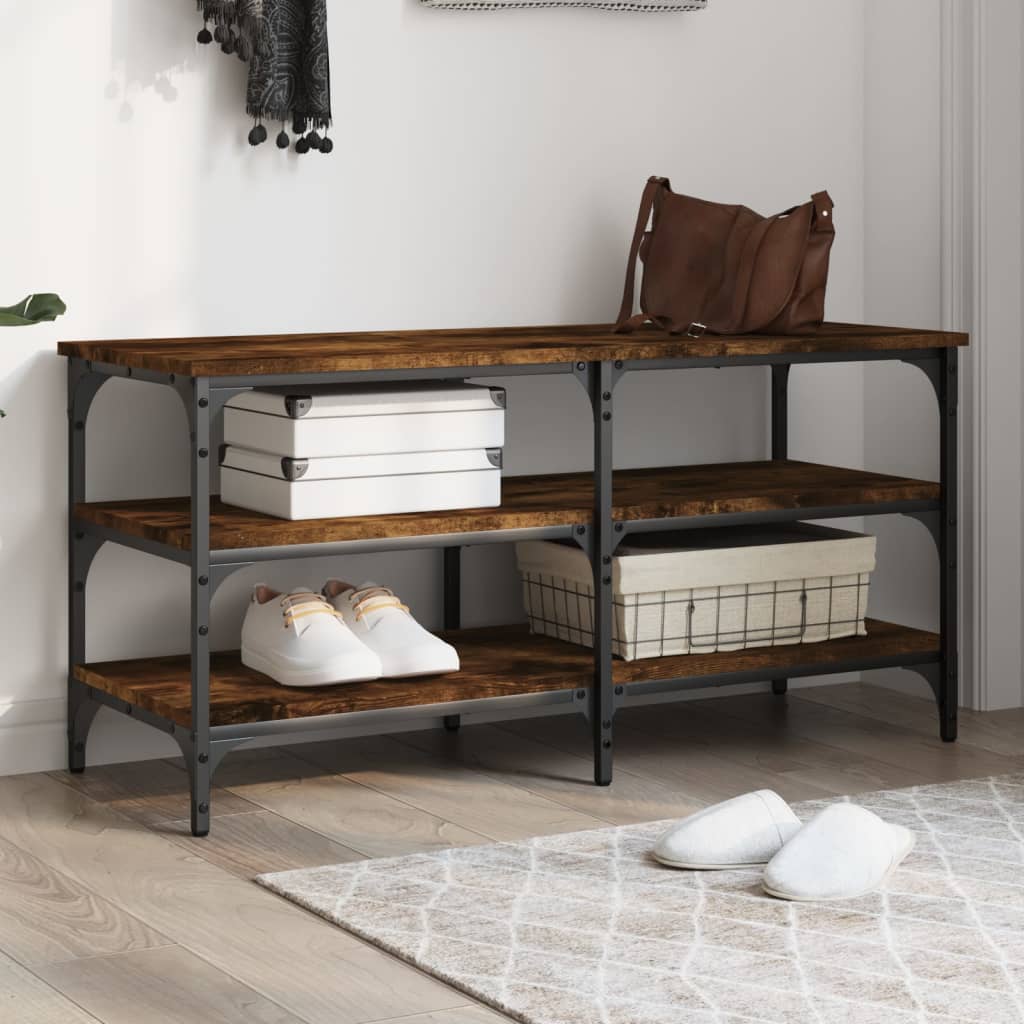 Skobenk røkt eik 100x38,5x49 cm konstruert tre