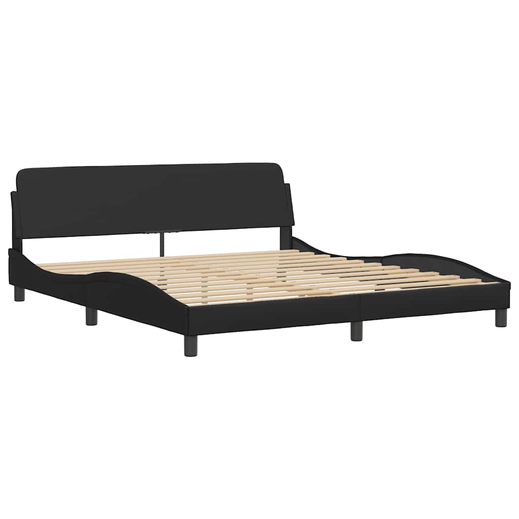 Sengeramme uten madrass Hvar svart 180x200 cm kunstlær