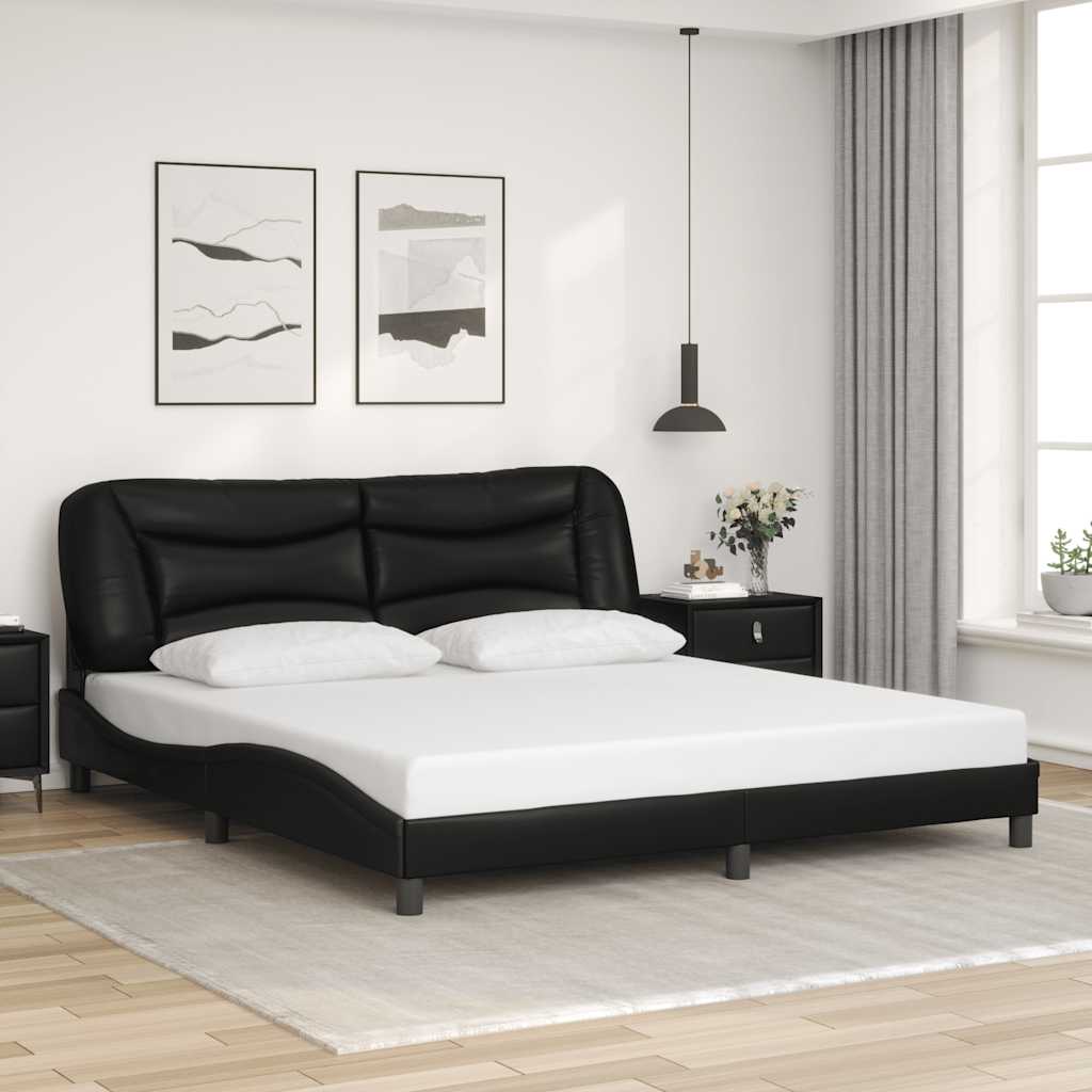 Sengeramme uten madrass Hvar svart 180x200 cm kunstlær