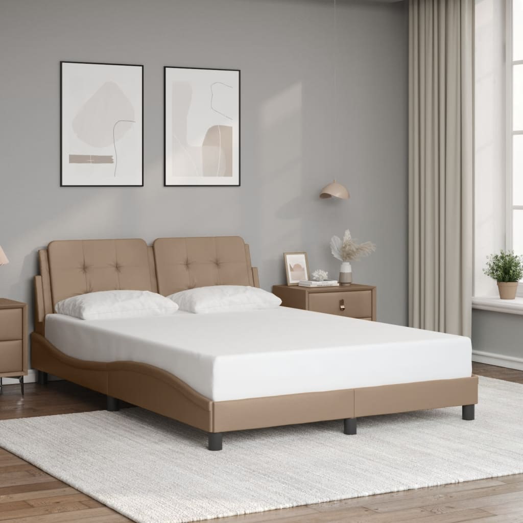 Sengeramme med hodegavl cappuccino 120x200 cm kunstlær