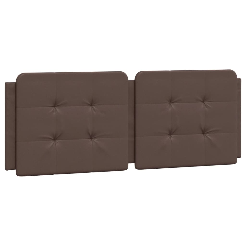 Sengeramme med hodegavl brun 140x190 cm kunstlær