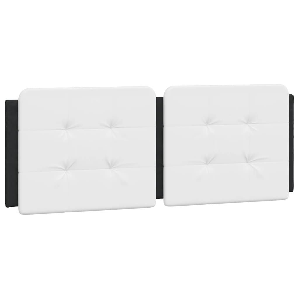 Sengeramme med hodegavl svart og hvit 140x190 cm kunstlær
