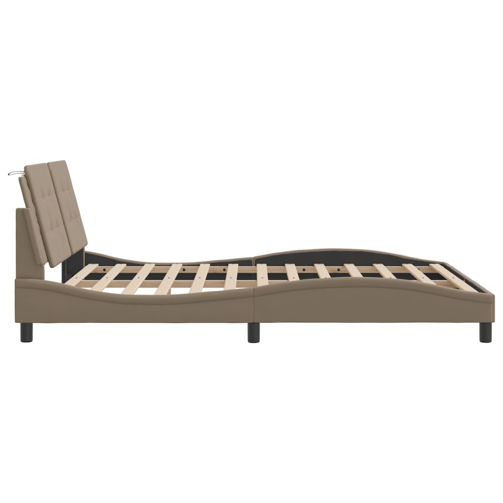 Sengeramme med LED uten madrass Zadar cappuccino 160x200 cm