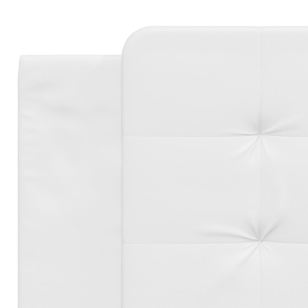 Sengeramme med LED-lys hvit 180x200 cm kunstig lær