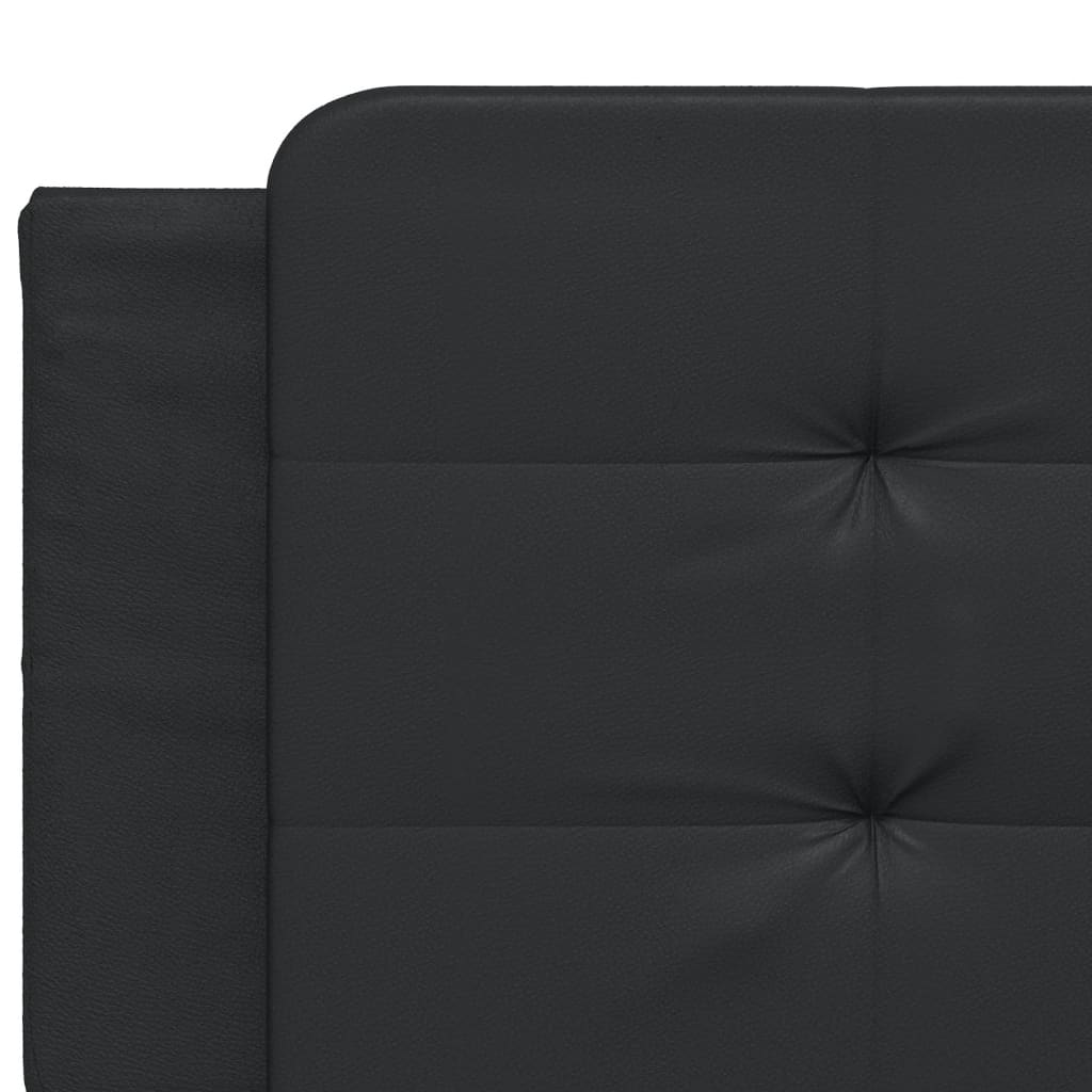 Sengeramme med LED-lys svart 200x200 cm kunstig lær