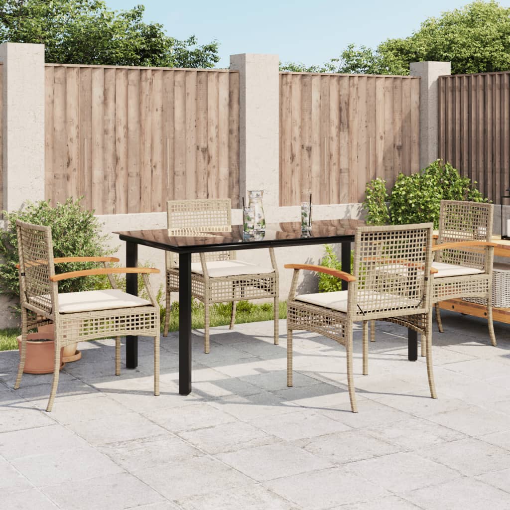 Hagespisegruppe med puter 5 deler polyrotting beige