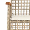 Hagespisegruppe med puter 9 deler polyrotting beige