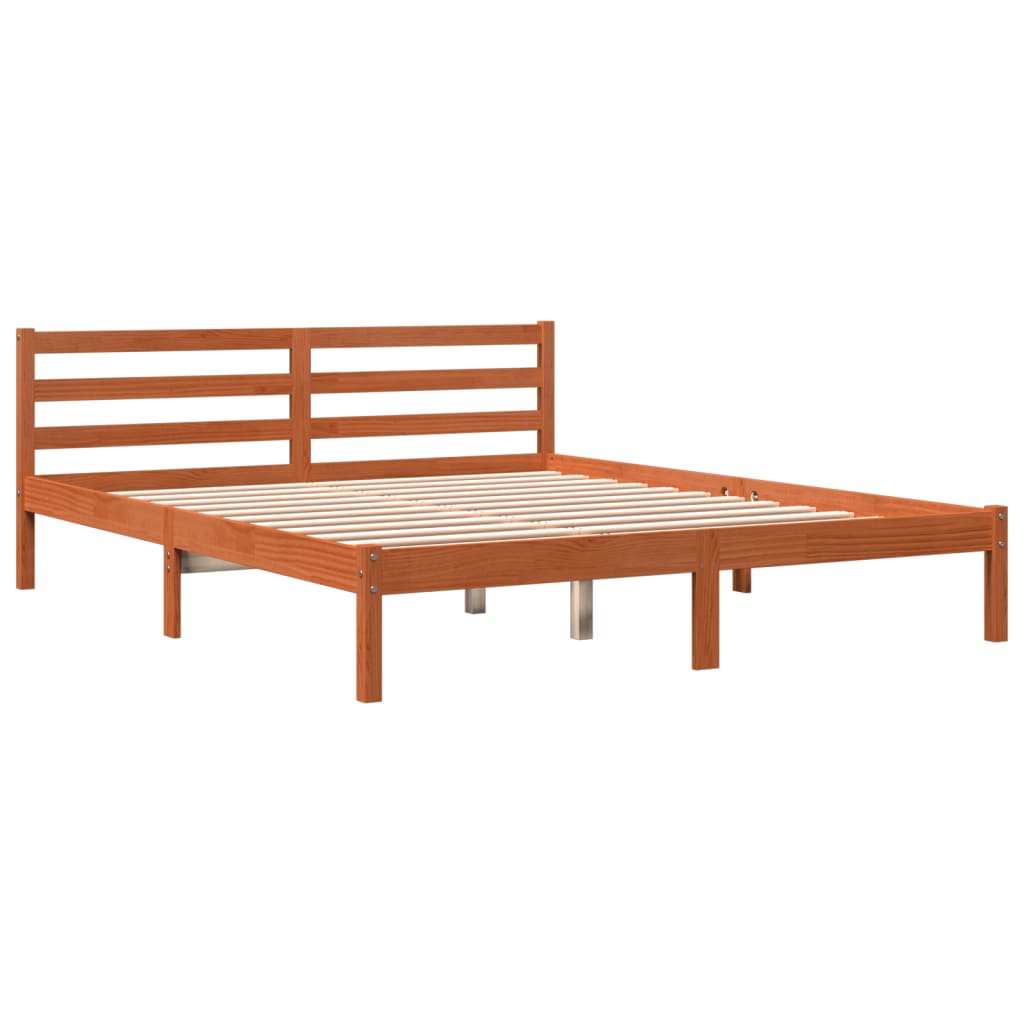 Sengeramme uten madrass voksbrun 180x200 cm heltre furu