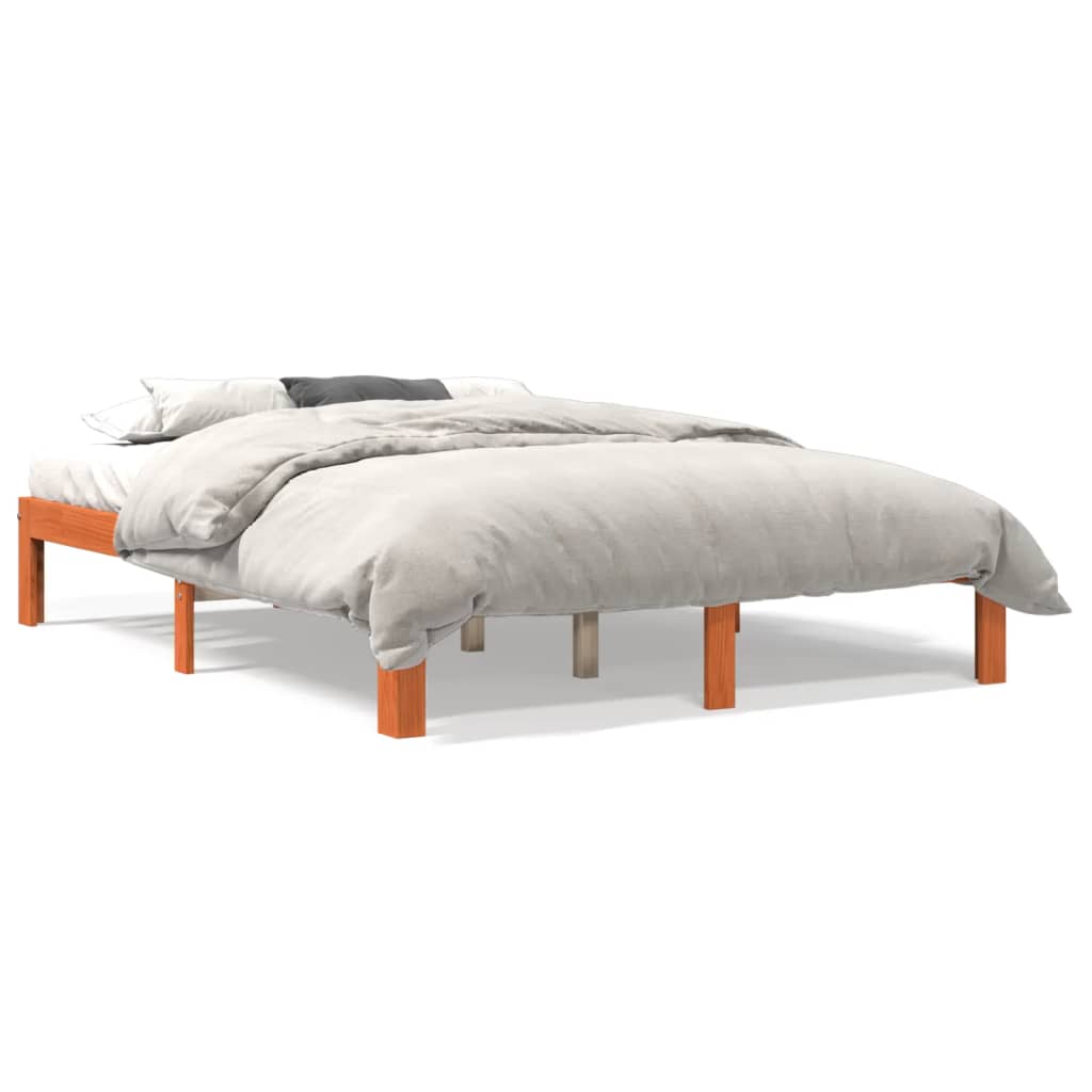 Sengeramme uten madrass voksbrun 120x190 cm heltre furu