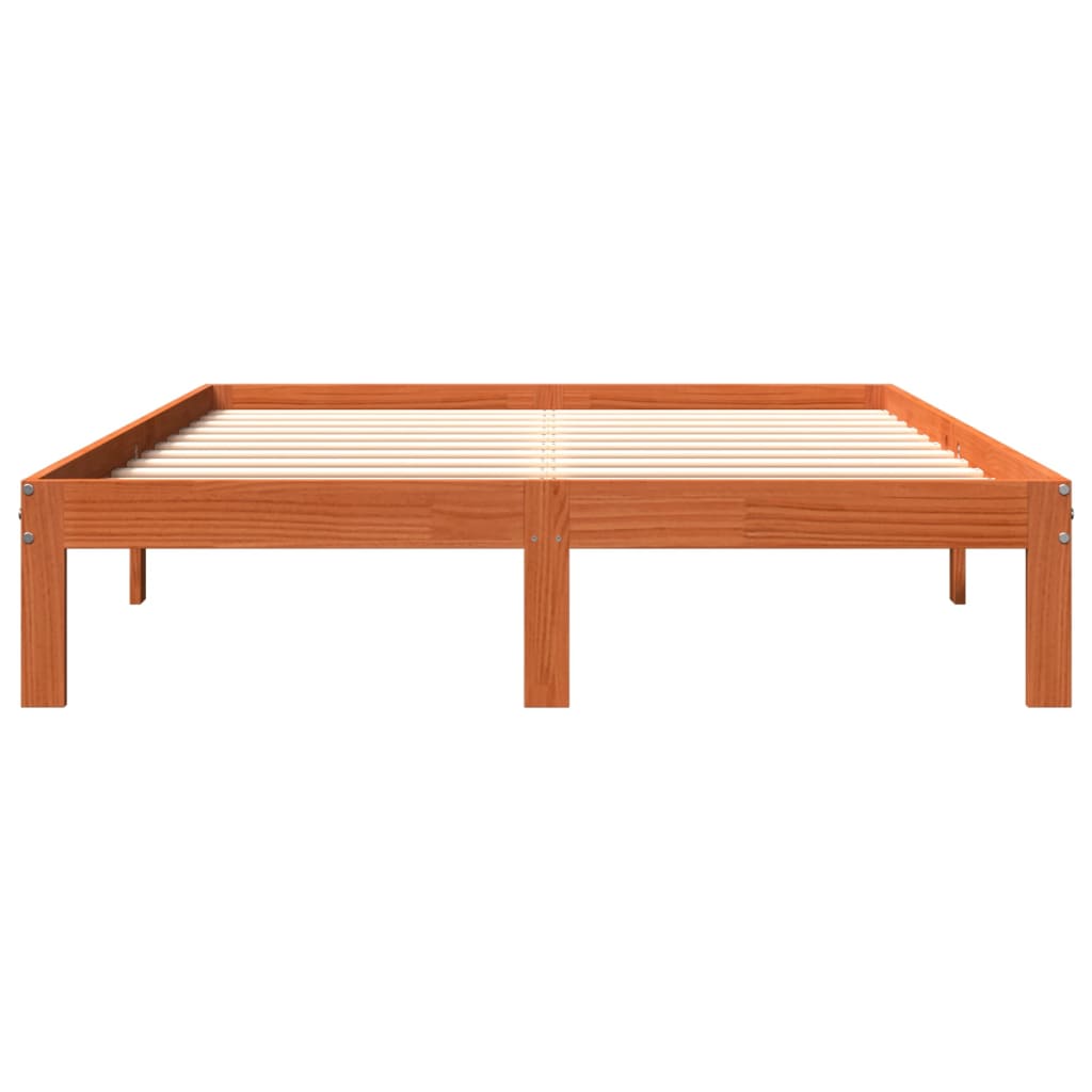 Sengeramme uten madrass voksbrun 120x190 cm heltre furu