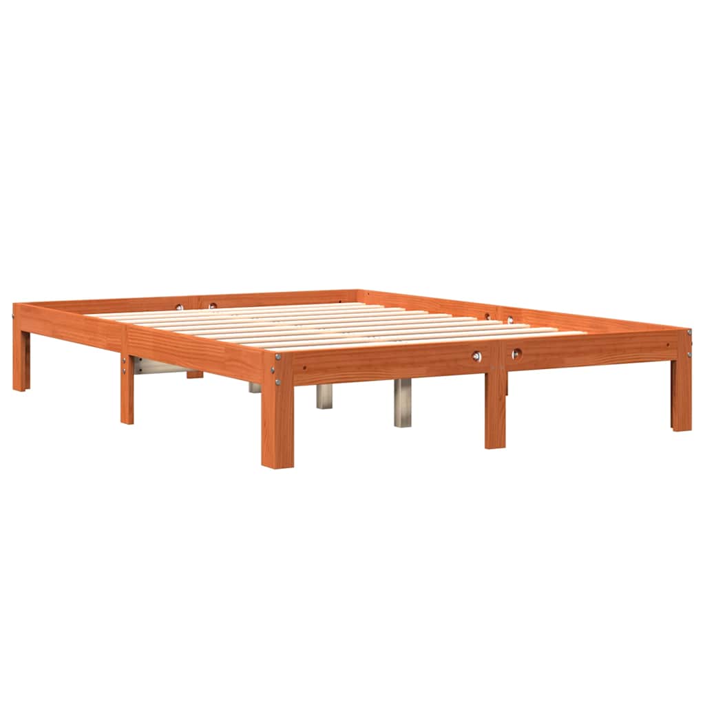Sengeramme uten madrass voksbrun 120x190 cm heltre furu