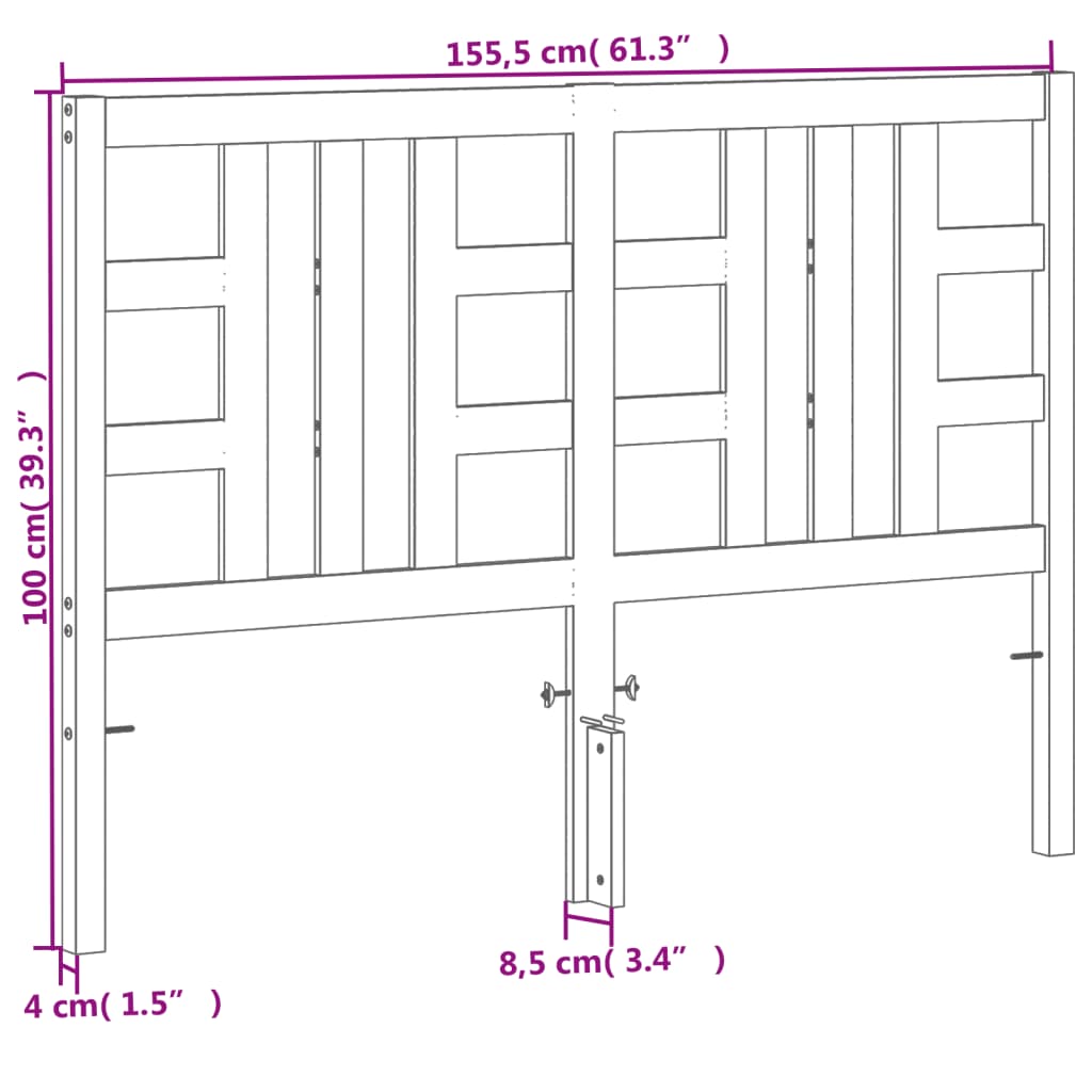Hodegavl voksbrun 150 cm heltre furu