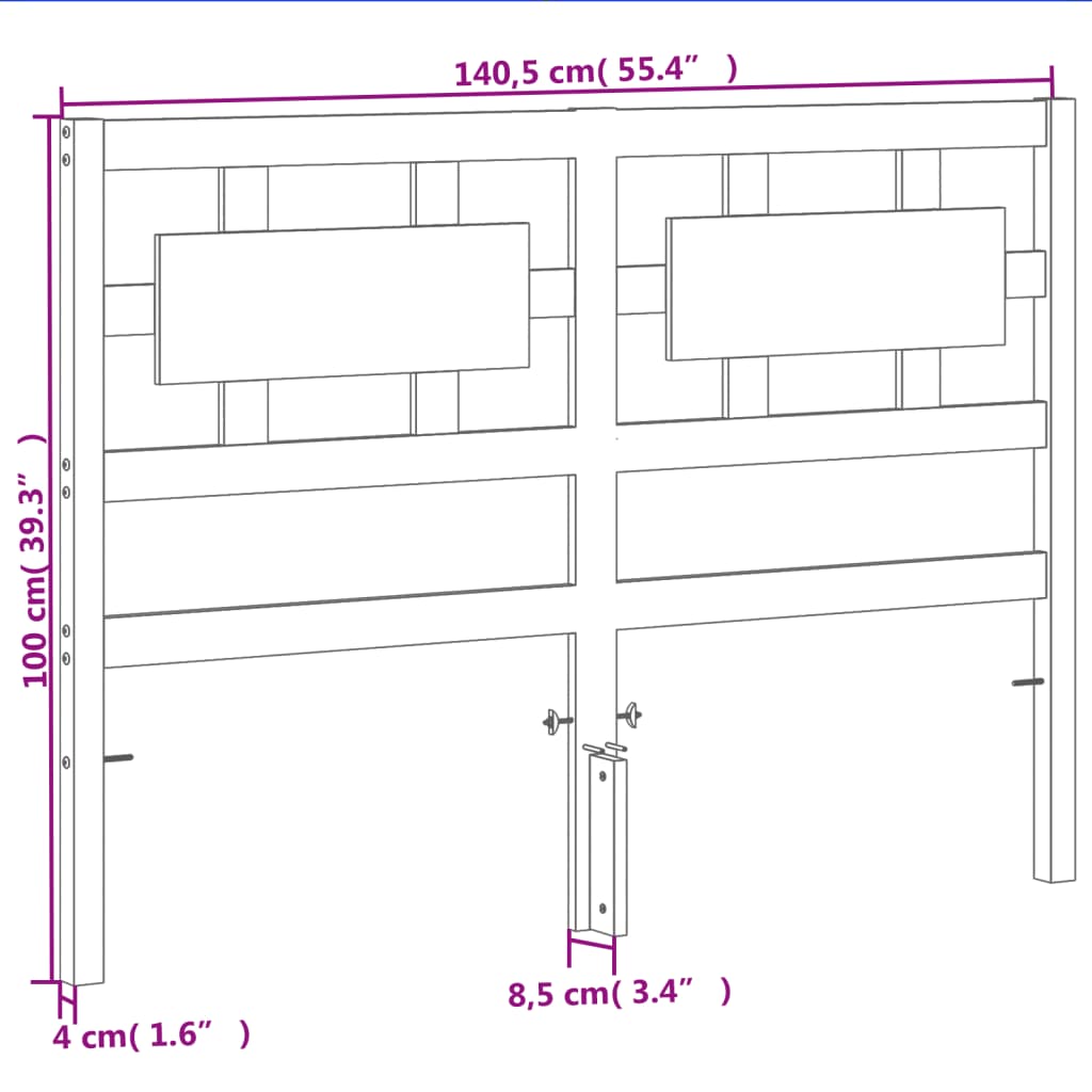 Hodegavl voksbrun 135 cm heltre furu