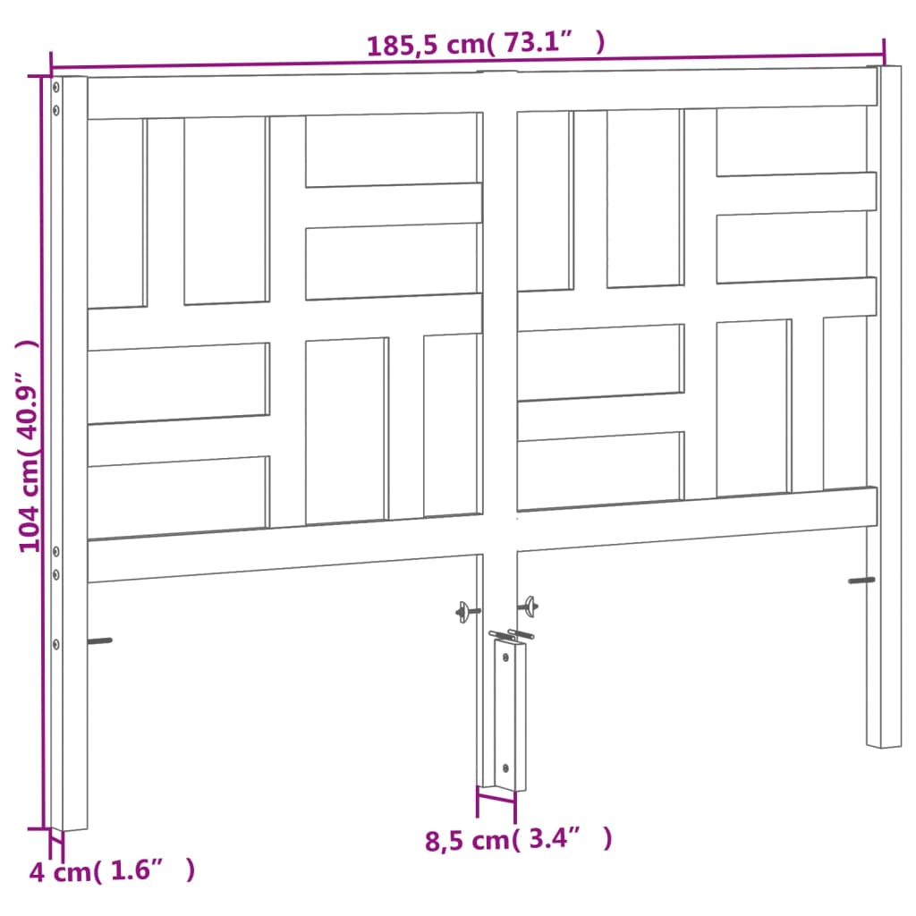 Hodegavl voksbrun 180 cm heltre furu