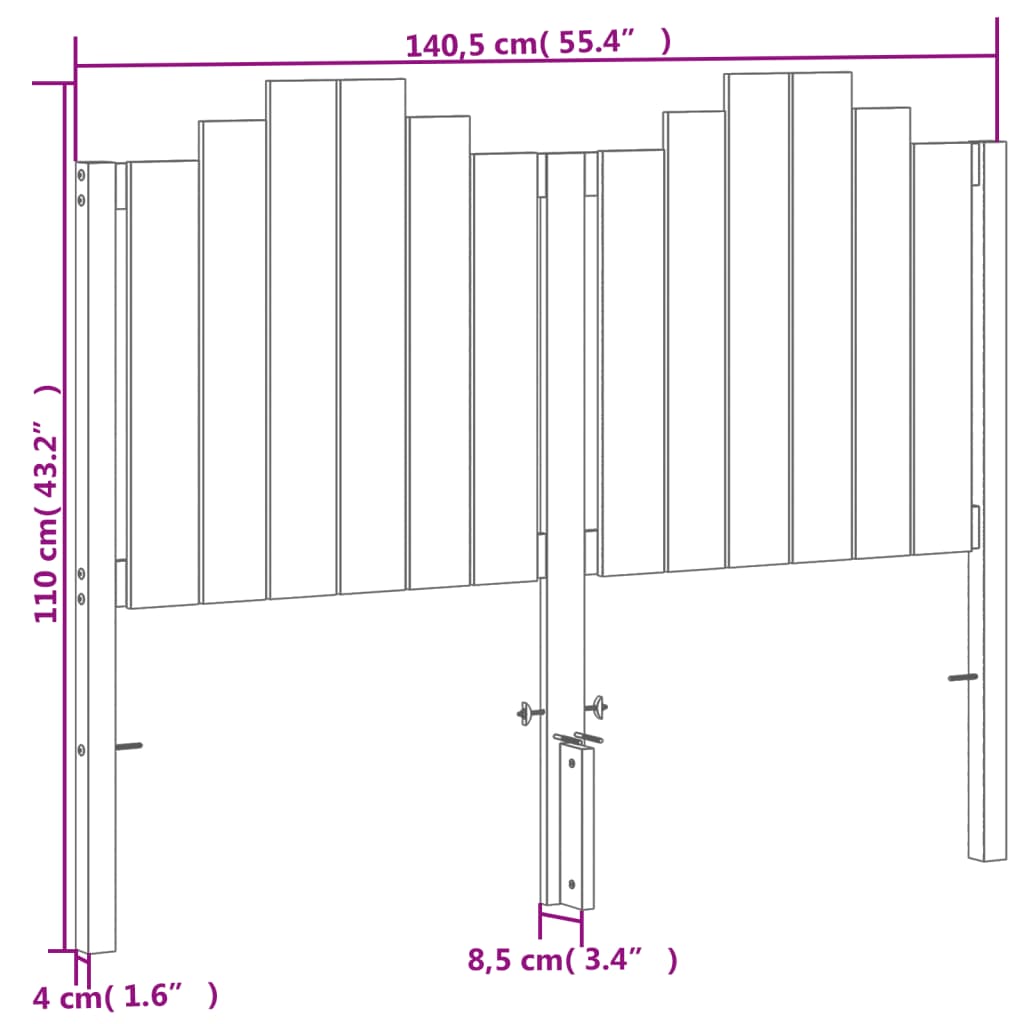 Hodegavl voksbrun 135 cm heltre furu