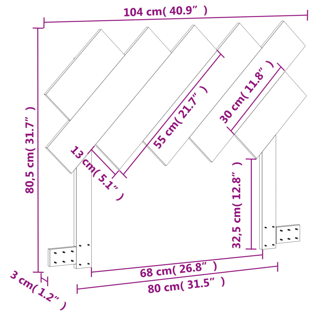 Hodegavl voksbrun 100 cm heltre furu