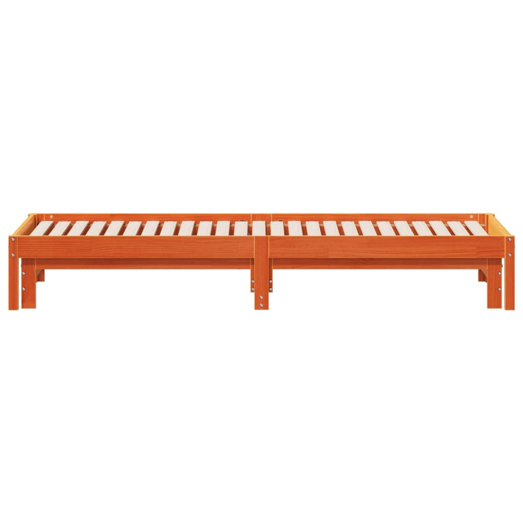 Uttrekkbar dagseng voksbrun 80x200 cm heltre furu