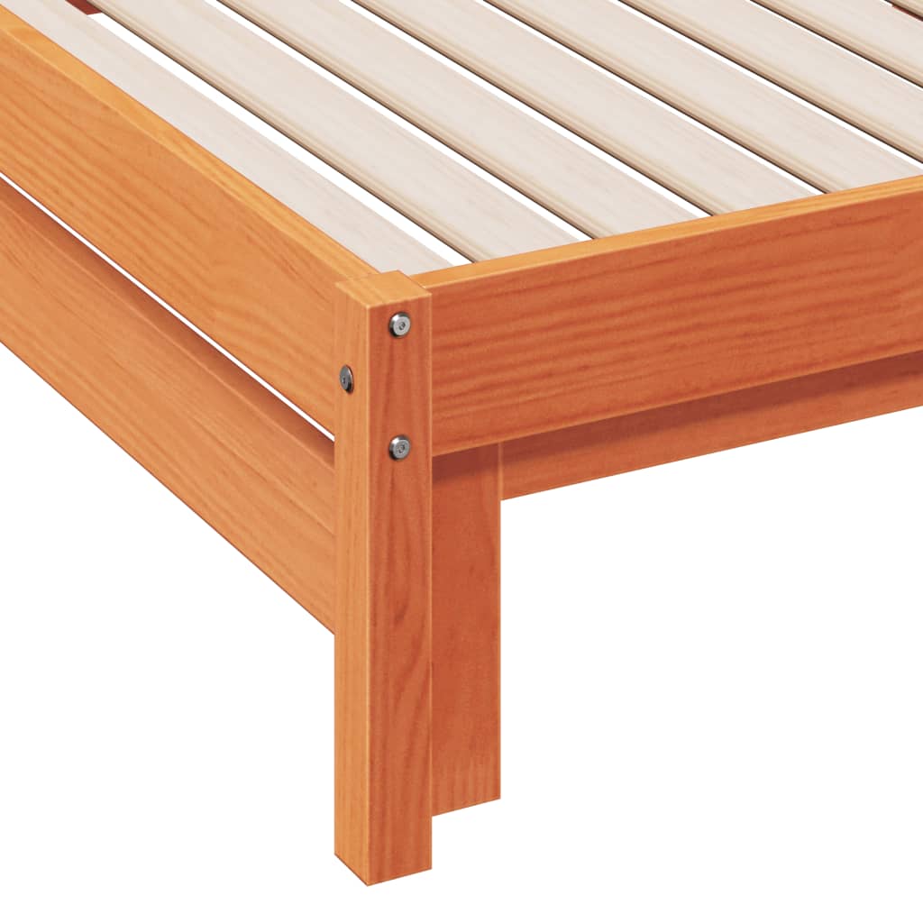 Uttrekkbar dagseng voksbrun 90x190 cm heltre furu