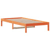 Seng med madrass voksbrun 90x200 cm heltre furu