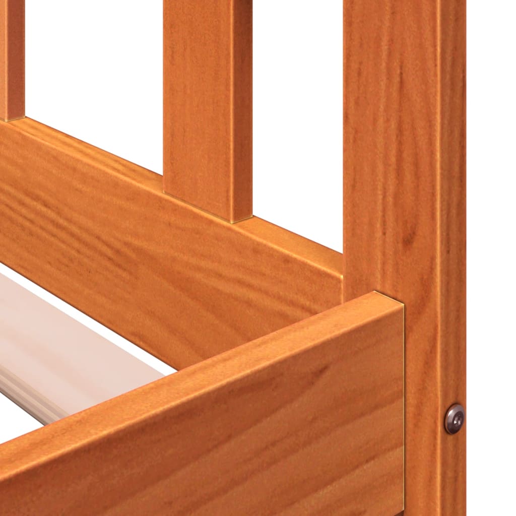 Seng med madrass voksbrun 90x200 cm heltre furu