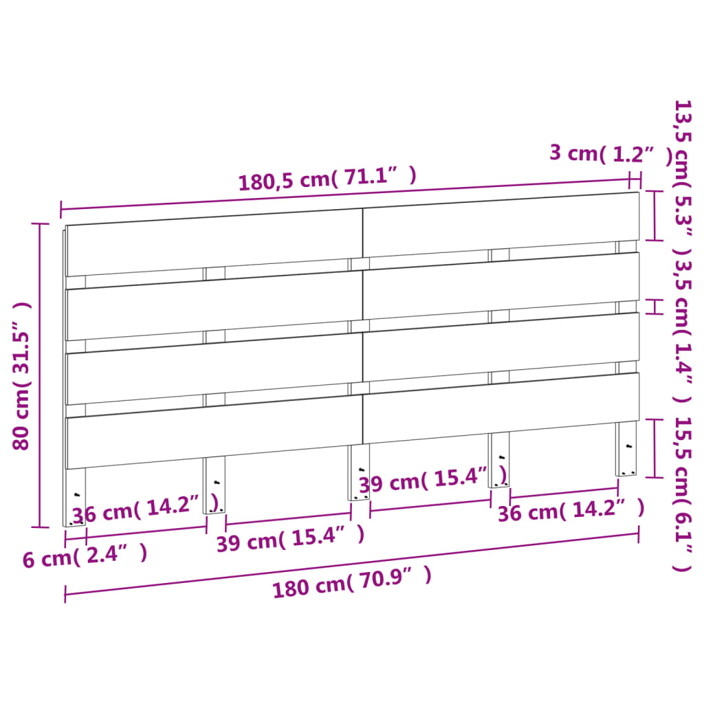 Hodegavl voksbrun 135 cm heltre furu