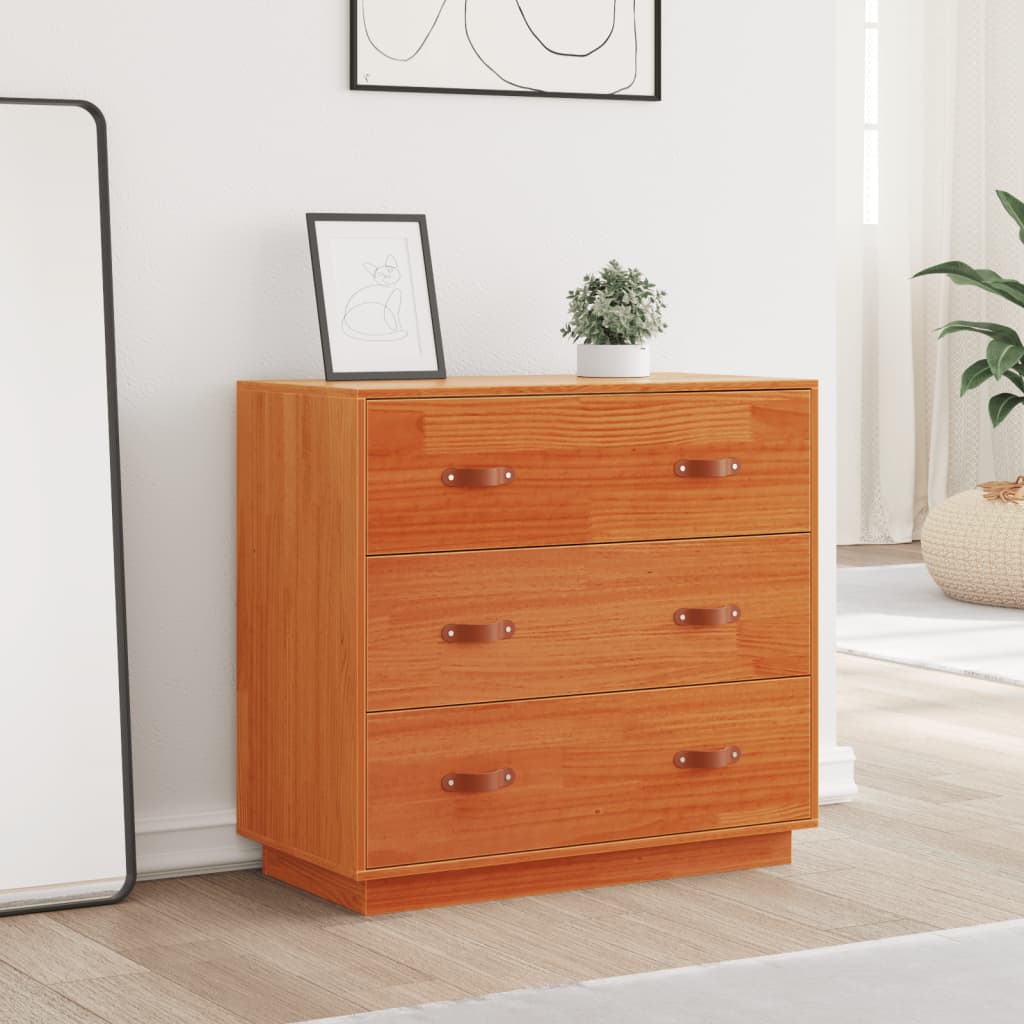 Skjenk voksbrun 80x40x75 cm heltre furu