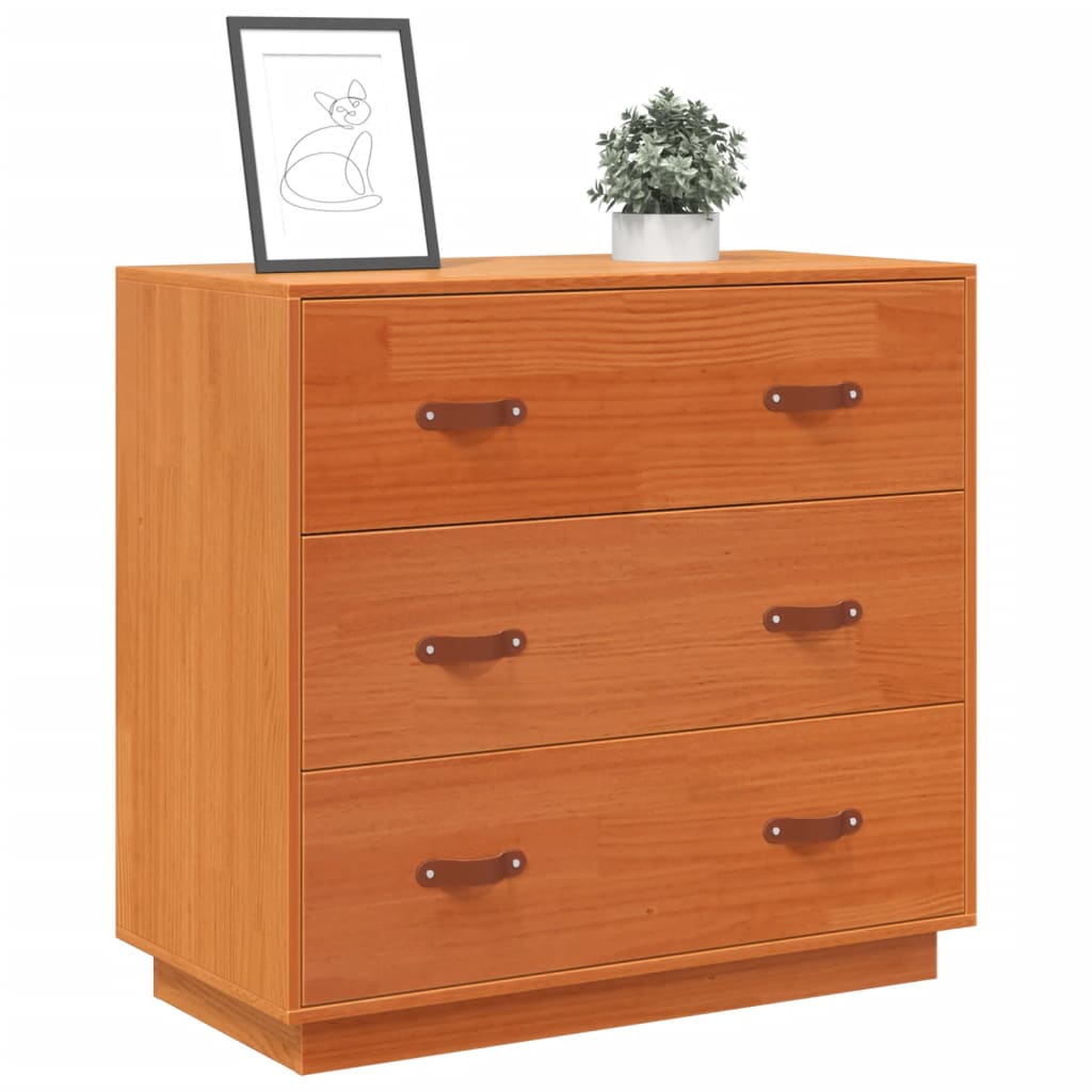 Skjenk voksbrun 80x40x75 cm heltre furu