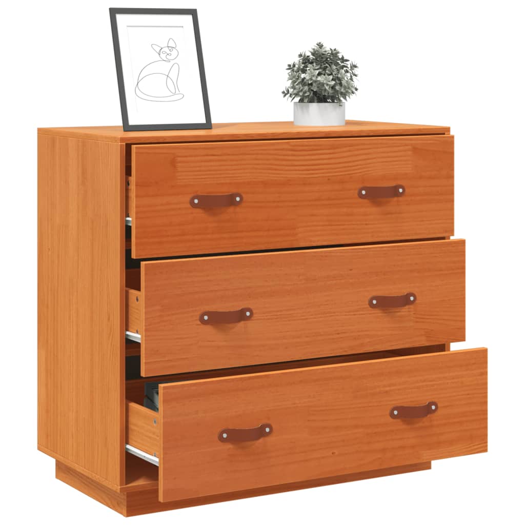 Skjenk voksbrun 80x40x75 cm heltre furu