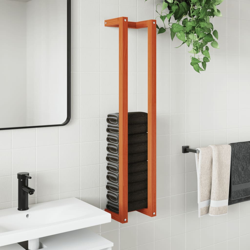 Håndklestativ voksbrun 23x18x110 cm heltre furu