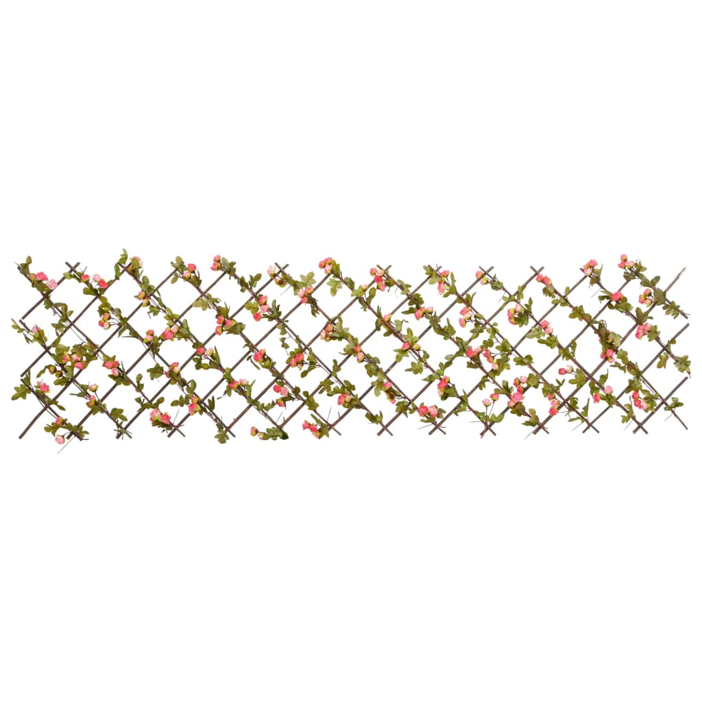  Utvidbart espalier med kunstig eføy mørkerosa grønn 180x60 cm