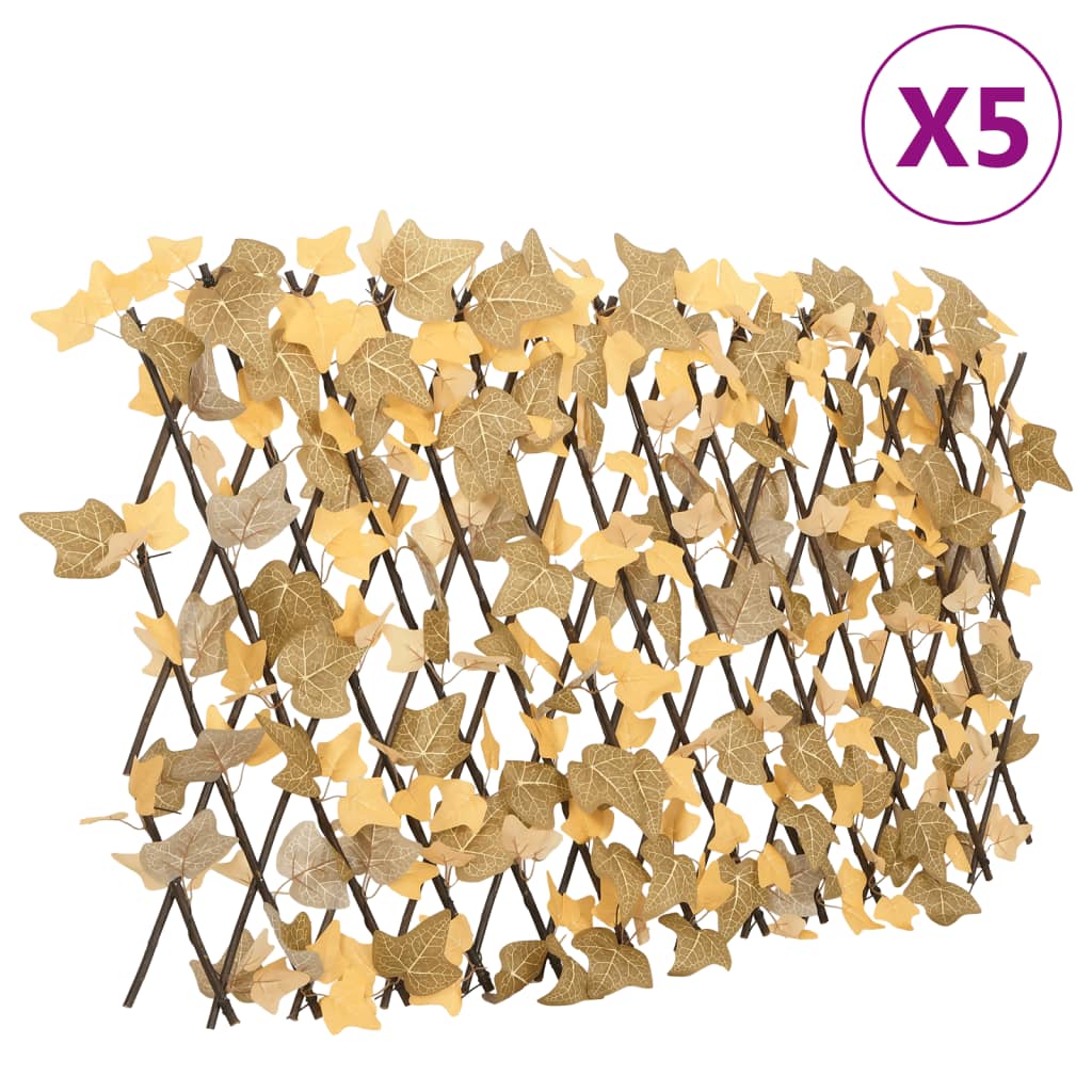 Utvidbart espalier kunstige lønneblader grønn 5 stk 190x60 cm
