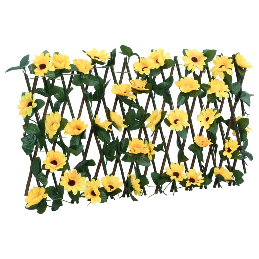  Utvidbart espalier med kunstig eføy 5 stk gul 180x20 cm