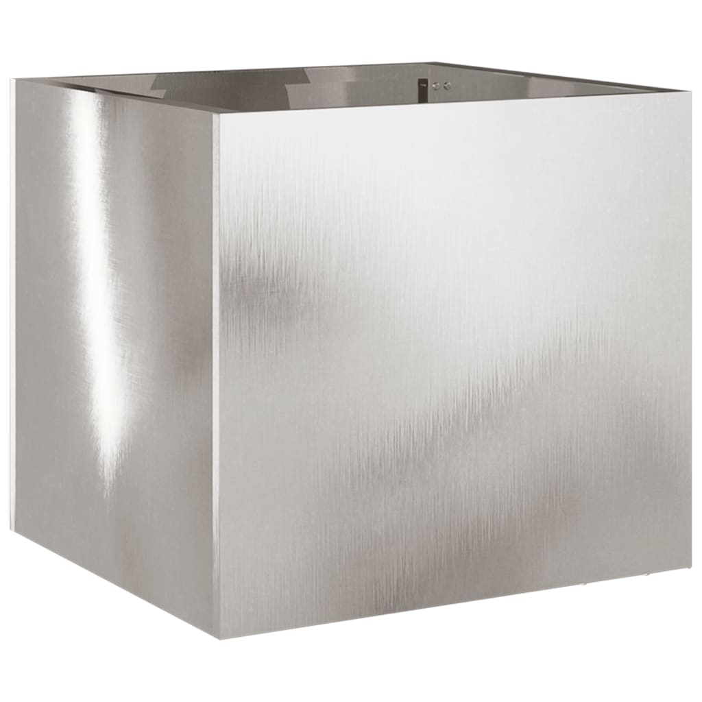 Plantekasse sølv 32x30x29 cm rustfritt stål