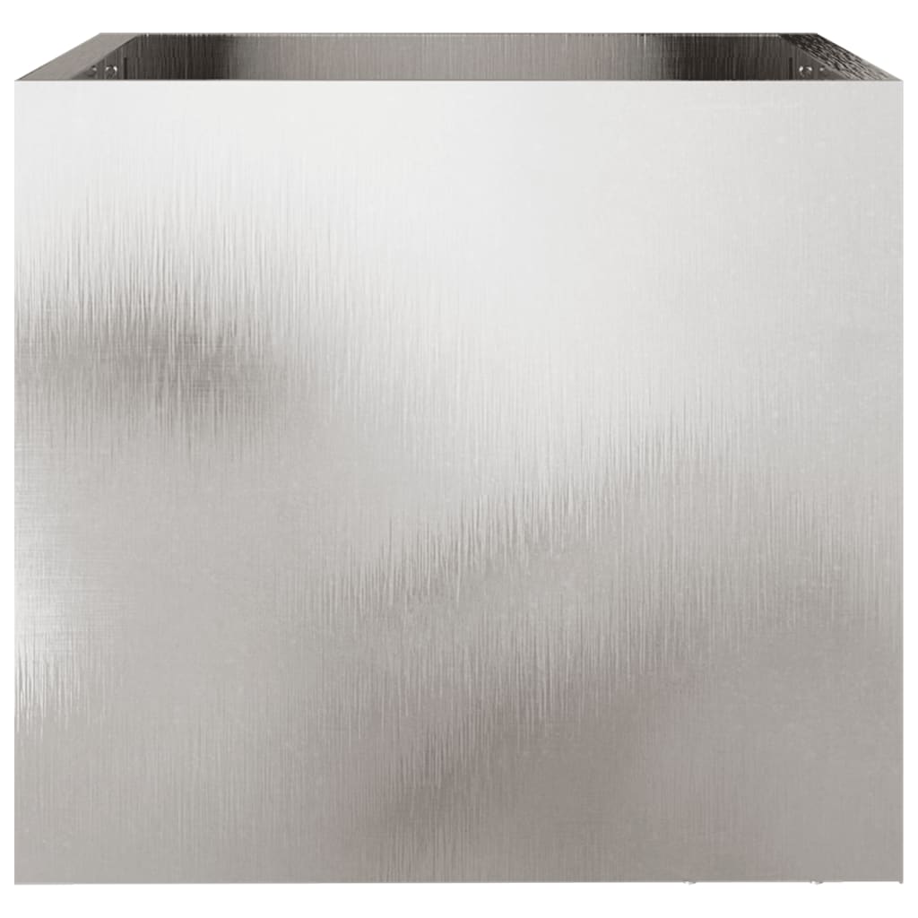 Plantekasser 2 stk sølv 32x30x29 cm rustfritt stål
