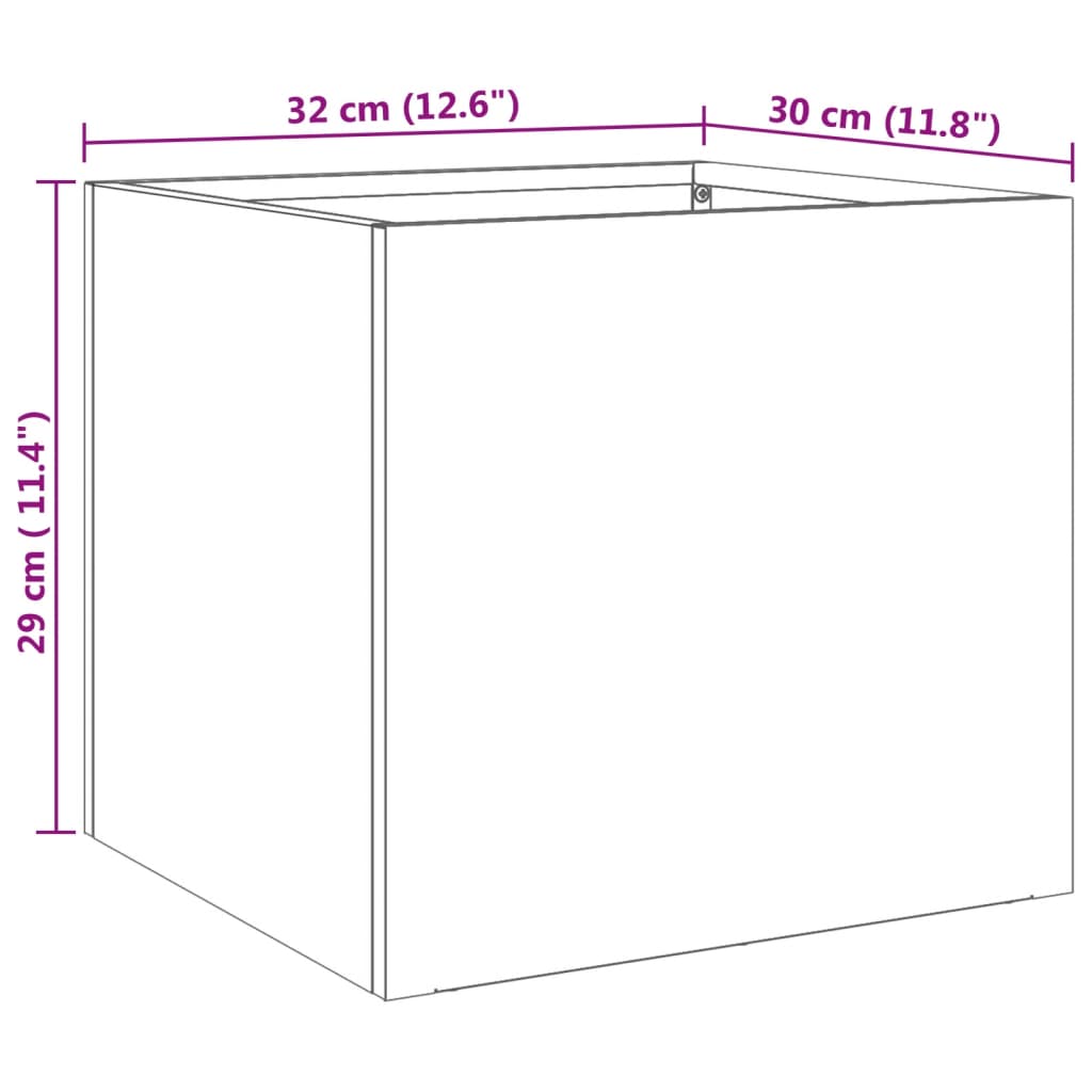 Plantekasser 2 stk sølv 32x30x29 cm rustfritt stål