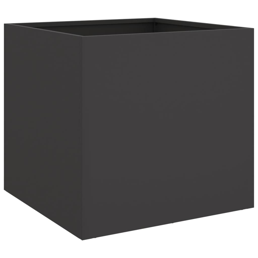 Plantekasser 2 stk svart 42x40x39 cm stål