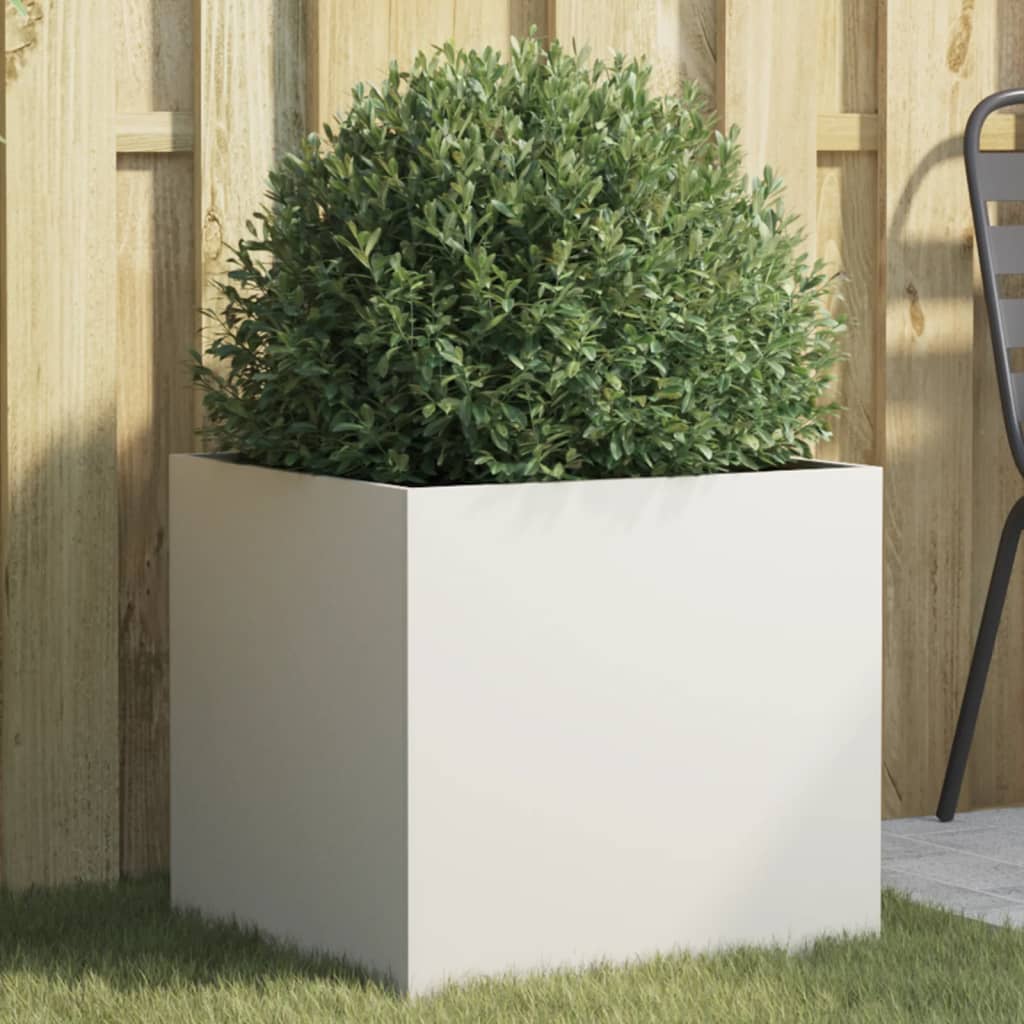 Plantekasse hvit 49x47x46 cm stål