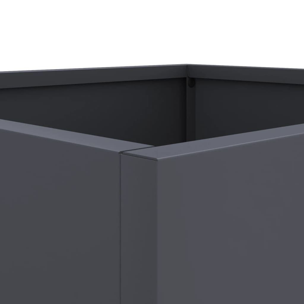 Plantekasser 2 stk antrasitt 49x47x46 cm stål
