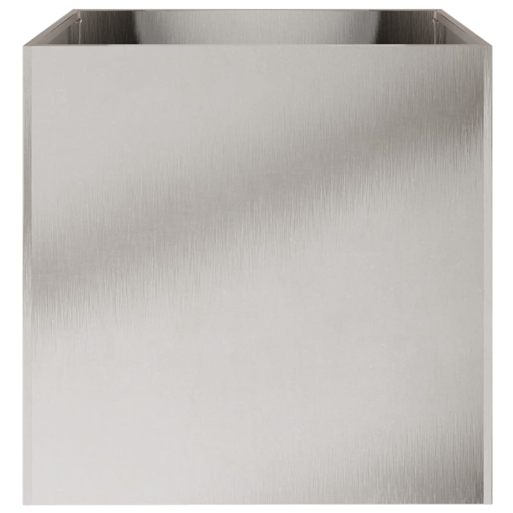 Plantekasser 2 stk sølv 49x47x46 cm rustfritt stål