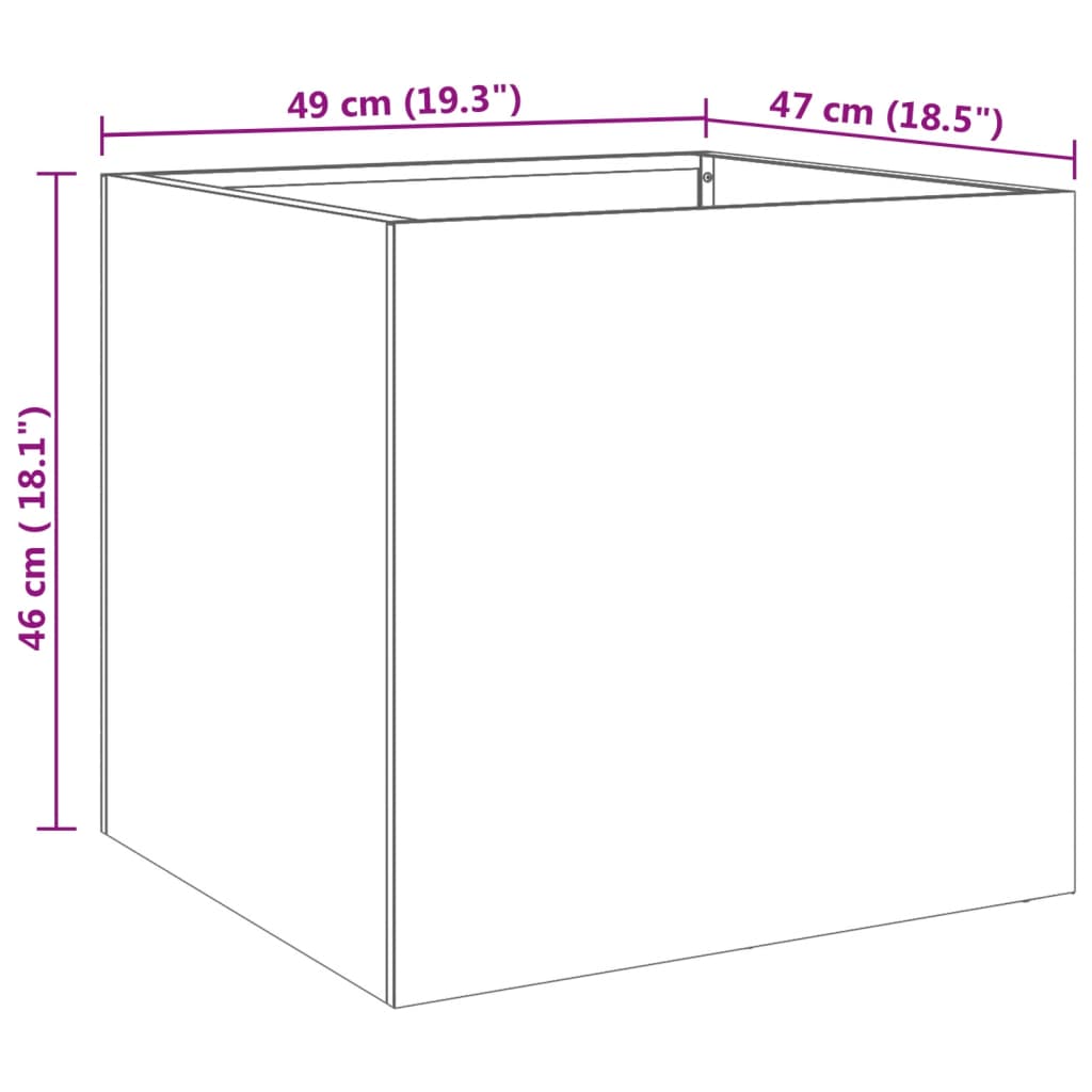Plantekasser 2 stk sølv 49x47x46 cm rustfritt stål