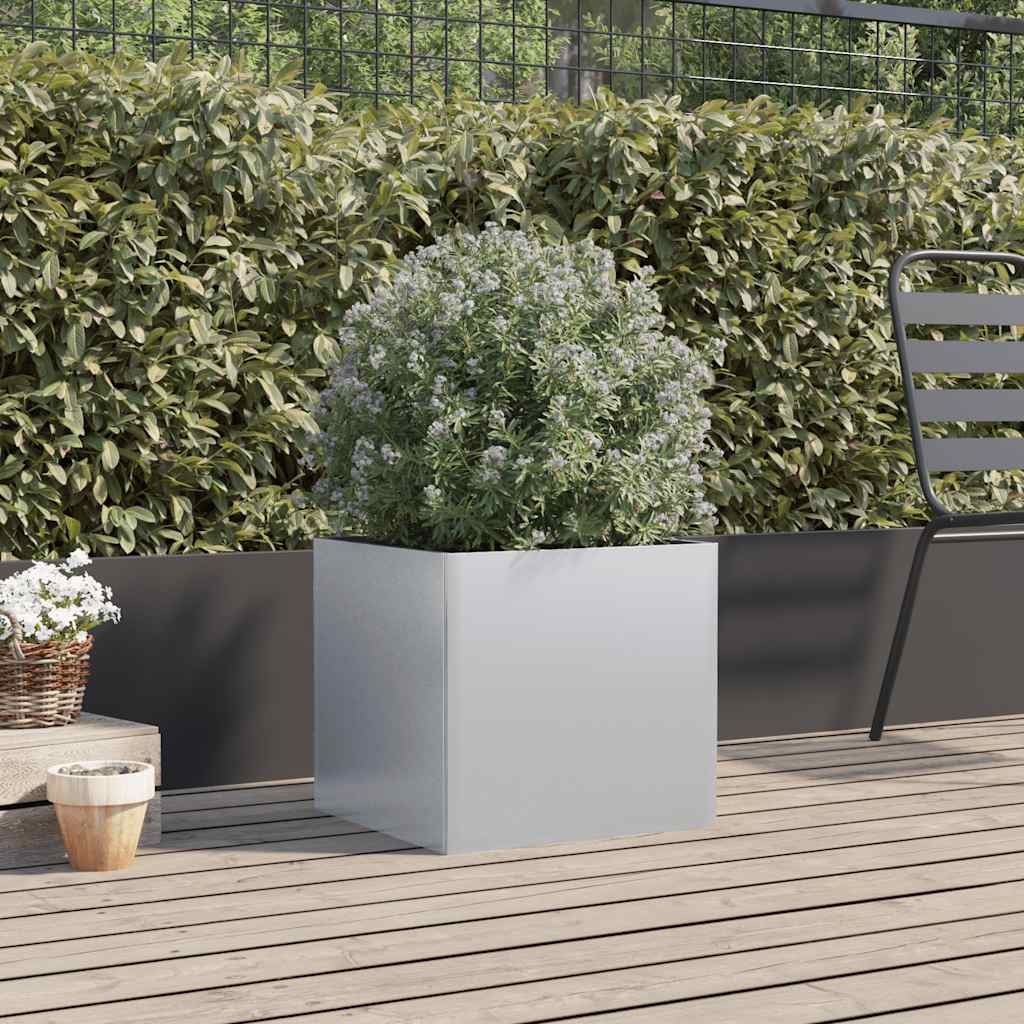 Plantekasse sølv 49x47x46 cm galvanisert stål